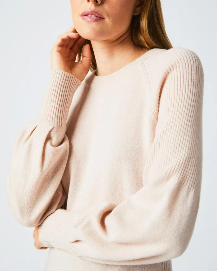 Sweaters and Knits Women Billy Reid Balloon Sleeve Crew Sweater Light Pink