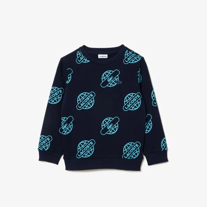Sweaters and Sweatshirts Kids Lacoste Kids039 Globe Print Sweatshirt Navy Blue Blue Ri4 Sweaters and Sweatshirts Kids Lacoste Kids039 Globe Print Sweatshirt Navy Blue Blue Ri4