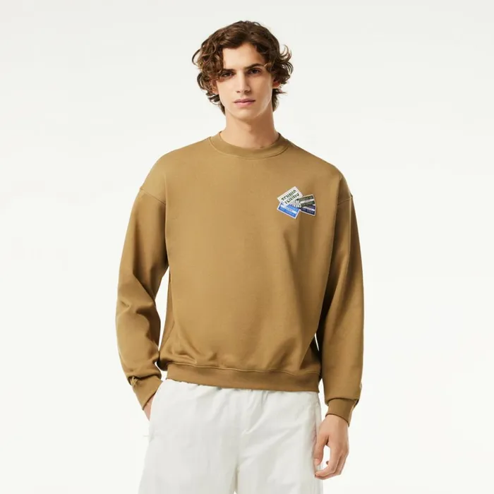 Sweaters and Sweatshirts Men Lacoste Loose Fit Cotton Badge Detail Jogger Sweatshirt Brown Six Sweaters and Sweatshirts Men Lacoste Loose Fit Cotton Badge Detail Jogger Sweatshirt Brown Six