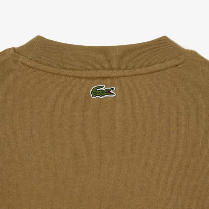 Sweaters and Sweatshirts Men Lacoste Loose Fit Cotton Badge Detail Jogger Sweatshirt Brown Six
