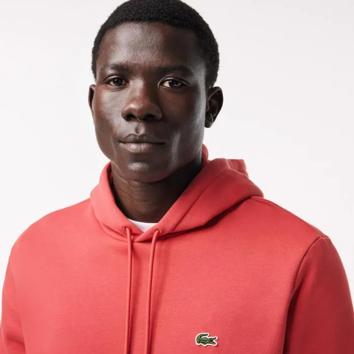 Sweaters and Sweatshirts Men Lacoste Men039s Classic Fit Cotton Blend Hoodie Pink Zv9