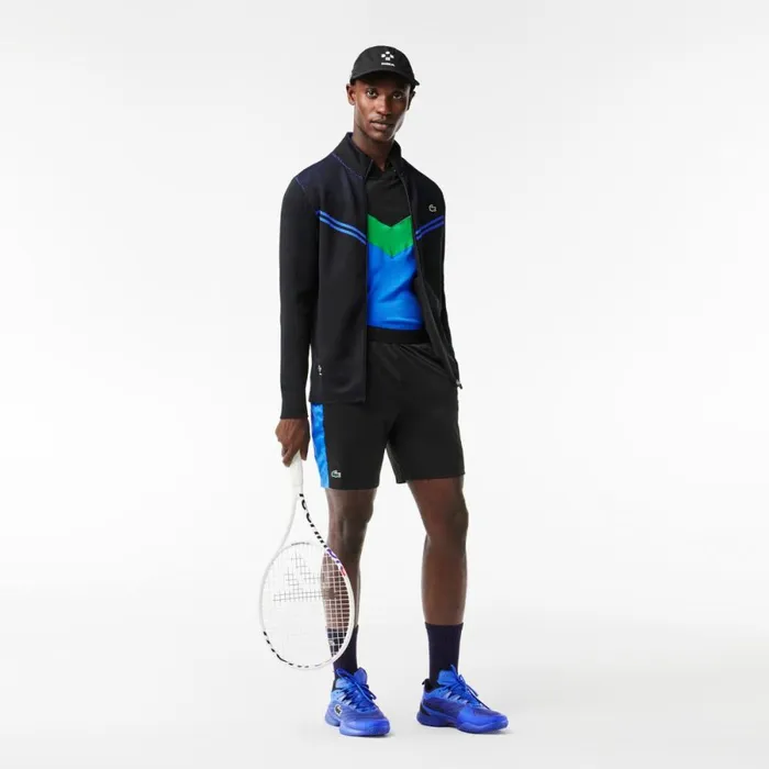 Sweaters and Sweatshirts Men Lacoste Men039s Lacoste Tennis X Daniil Medvedev PostMatch Jacket Black Blue L5i