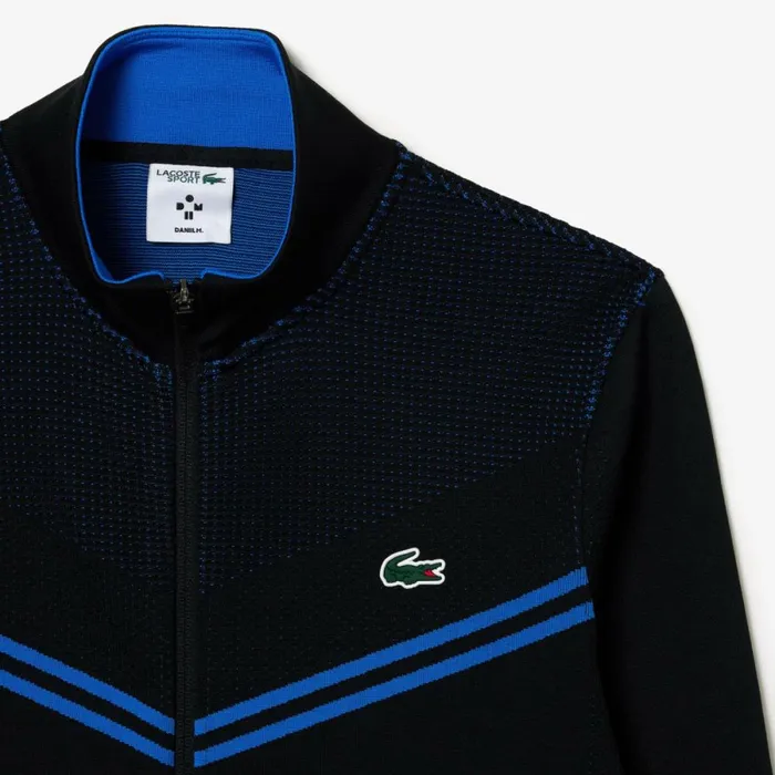 Sweaters and Sweatshirts Men Lacoste Men039s Lacoste Tennis X Daniil Medvedev PostMatch Jacket Black Blue L5i