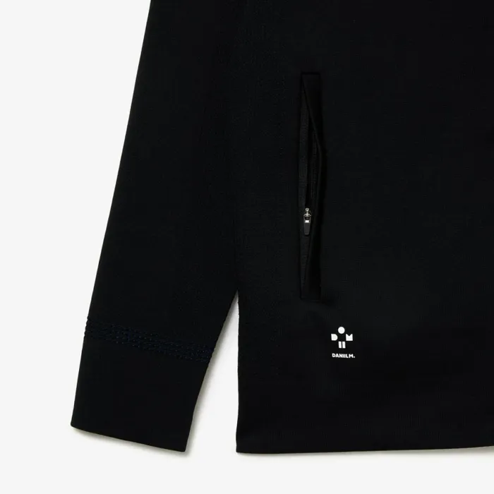 Sweaters and Sweatshirts Men Lacoste Men039s Lacoste Tennis X Daniil Medvedev PostMatch Jacket Black Blue L5i