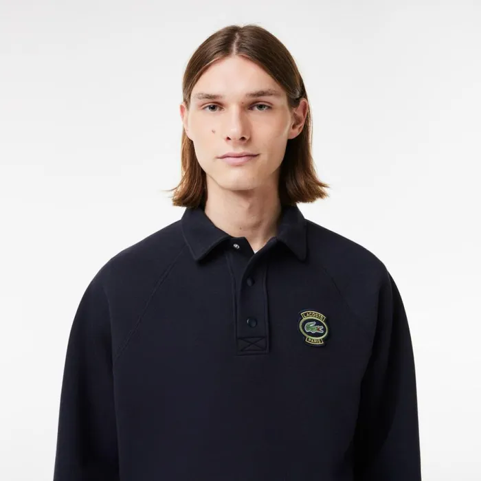 Sweaters and Sweatshirts Men Lacoste Men039s Loose Fit Piqu Sweatshirt Abysm Blue Hde