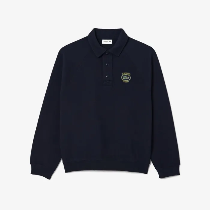 Sweaters and Sweatshirts Men Lacoste Men039s Loose Fit Piqu Sweatshirt Abysm Blue Hde