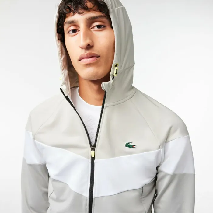 Sweaters and Sweatshirts Men Lacoste Men039s Stretch Sweatshirt Grey White Grey M5i