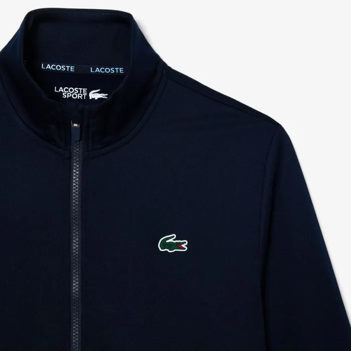Sweaters and Sweatshirts Men Lacoste Men039s Zipped Ripstop Tennis Sweatshirt Navy Blue Blue Ge5