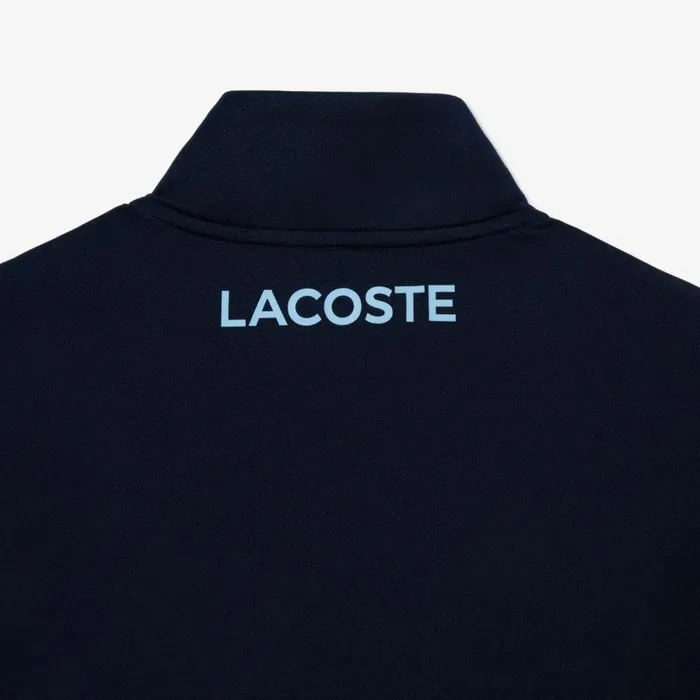 Sweaters and Sweatshirts Men Lacoste Men039s Zipped Ripstop Tennis Sweatshirt Navy Blue Blue Ge5