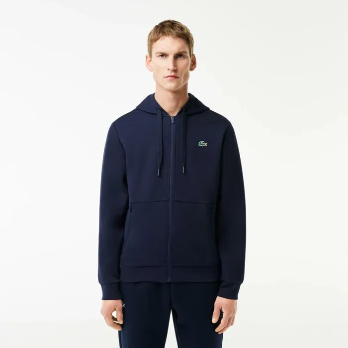 Sweaters and Sweatshirts Men Lacoste Mens Sport Mesh Panels Hoodie Navy Blue 423