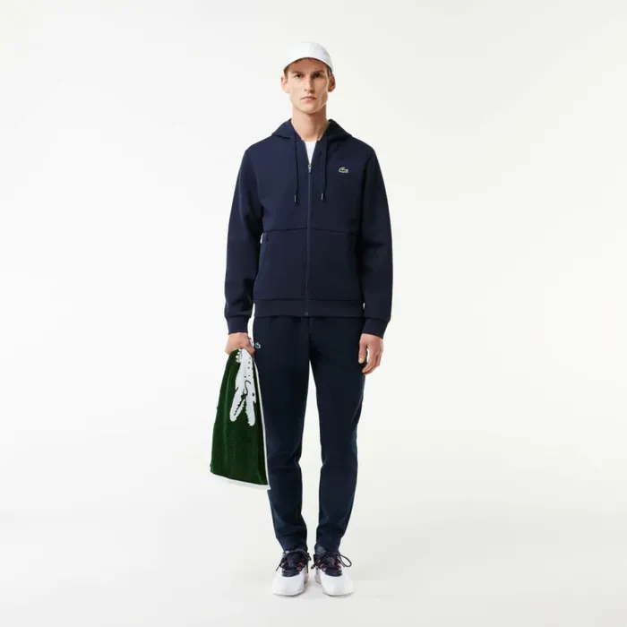 Sweaters and Sweatshirts Men Lacoste Mens Sport Mesh Panels Hoodie Navy Blue 423