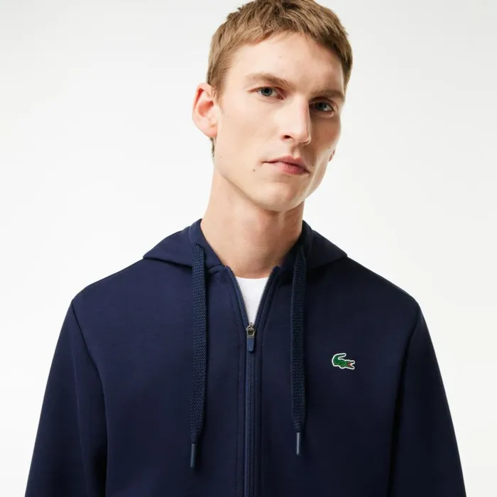 Sweaters and Sweatshirts Men Lacoste Mens Sport Mesh Panels Hoodie Navy Blue 423