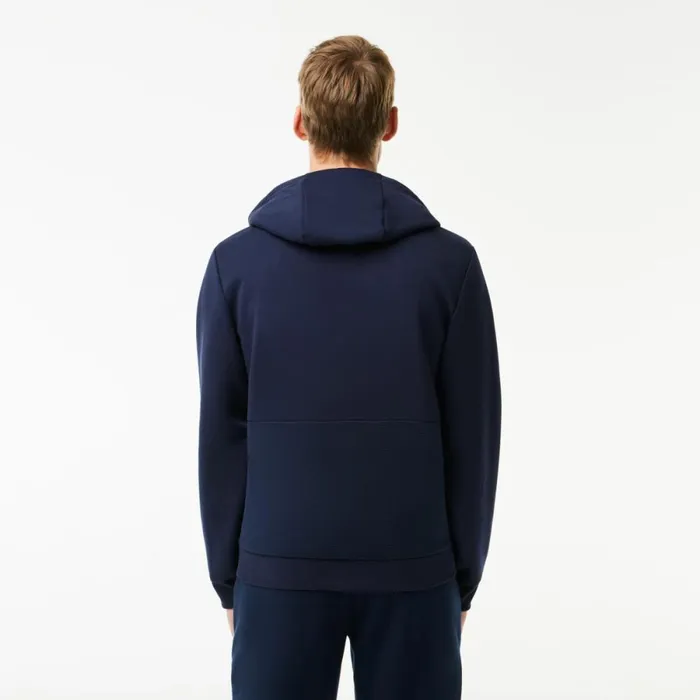Sweaters and Sweatshirts Men Lacoste Mens Sport Mesh Panels Hoodie Navy Blue 423