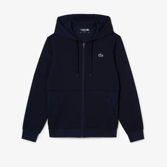 Sweaters and Sweatshirts Men Lacoste Mens Sport Mesh Panels Hoodie Navy Blue 423