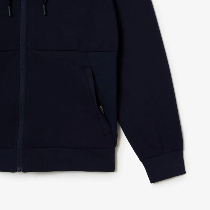 Sweaters and Sweatshirts Men Lacoste Mens Sport Mesh Panels Hoodie Navy Blue 423