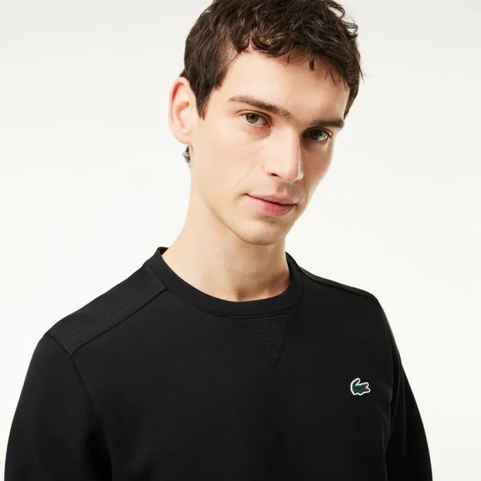 Sweaters and Sweatshirts Men Lacoste Mens Sport Mesh Panels Sweatshirt Black C31