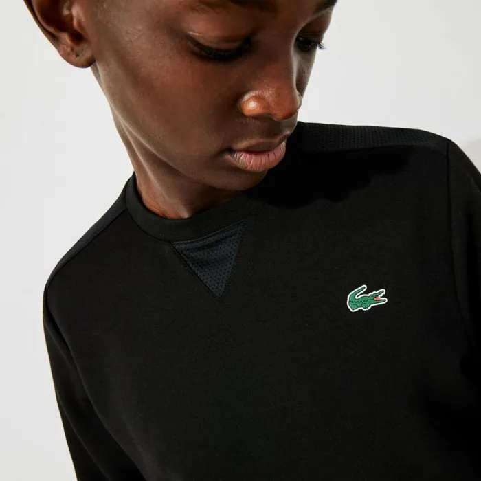 Sweaters and Sweatshirts Men Lacoste Mens Sport Mesh Panels Sweatshirt Black C31
