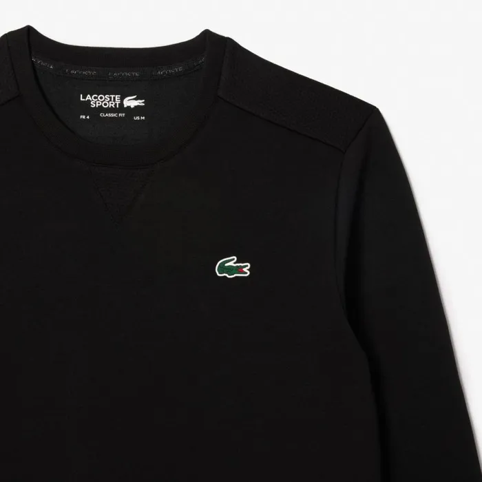 Sweaters and Sweatshirts Men Lacoste Mens Sport Mesh Panels Sweatshirt Black C31
