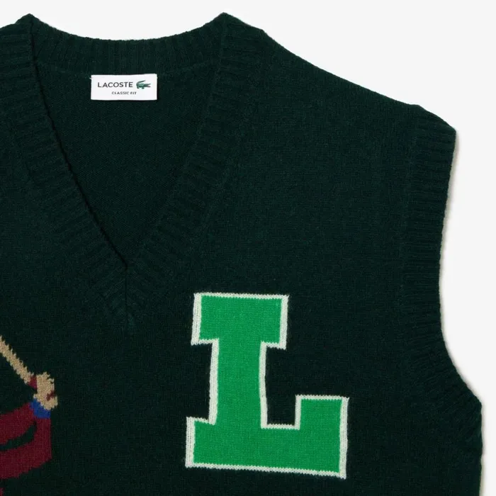 Sweaters and Sweatshirts MenWomen Lacoste Unisex Sleeveless Golf Motif Sweater Green White Dcj
