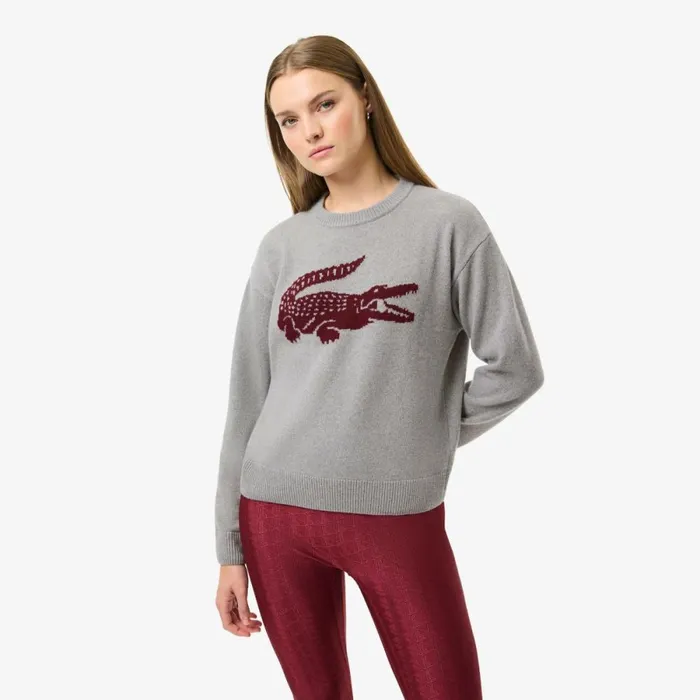 Sweaters and Sweatshirts Women Lacoste Women039s Lacoste X Bandier Contrast Crocodile Sweater Grey Chine Bordeaux Iq3 Sweaters and Sweatshirts Women Lacoste Women039s Lacoste X Bandier Contrast Crocodile Sweater Grey Chine Bordeaux Iq3