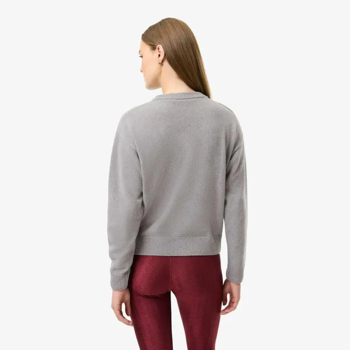 Sweaters and Sweatshirts Women Lacoste Women039s Lacoste X Bandier Contrast Crocodile Sweater Grey Chine Bordeaux Iq3