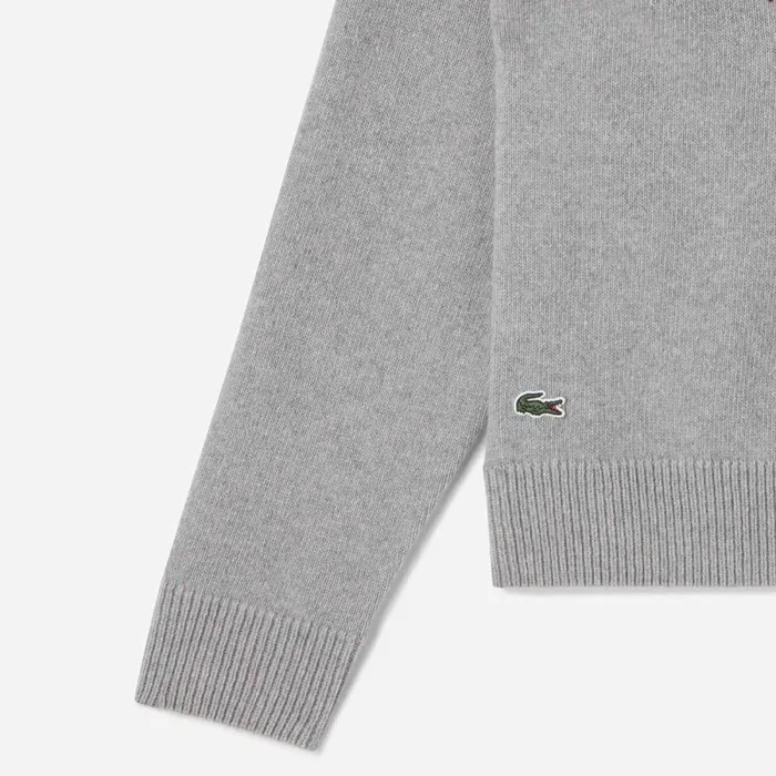 Sweaters and Sweatshirts Women Lacoste Women039s Lacoste X Bandier Contrast Crocodile Sweater Grey Chine Bordeaux Iq3