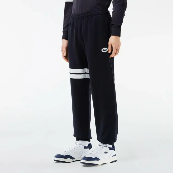 Sweatpants and Trousers Men Lacoste Men039s Bold Stripes Fleece Sweatpants Abysm Blue Hde