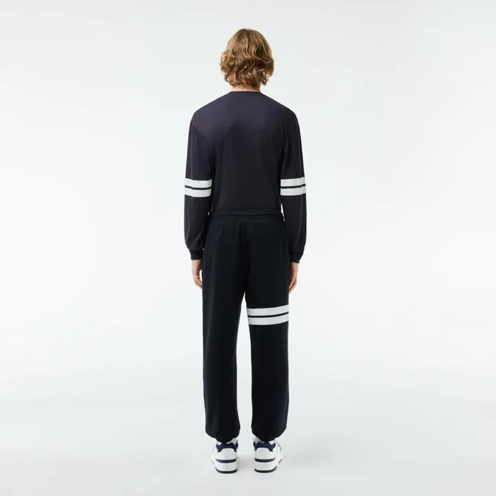 Sweatpants and Trousers Men Lacoste Men039s Bold Stripes Fleece Sweatpants Abysm Blue Hde