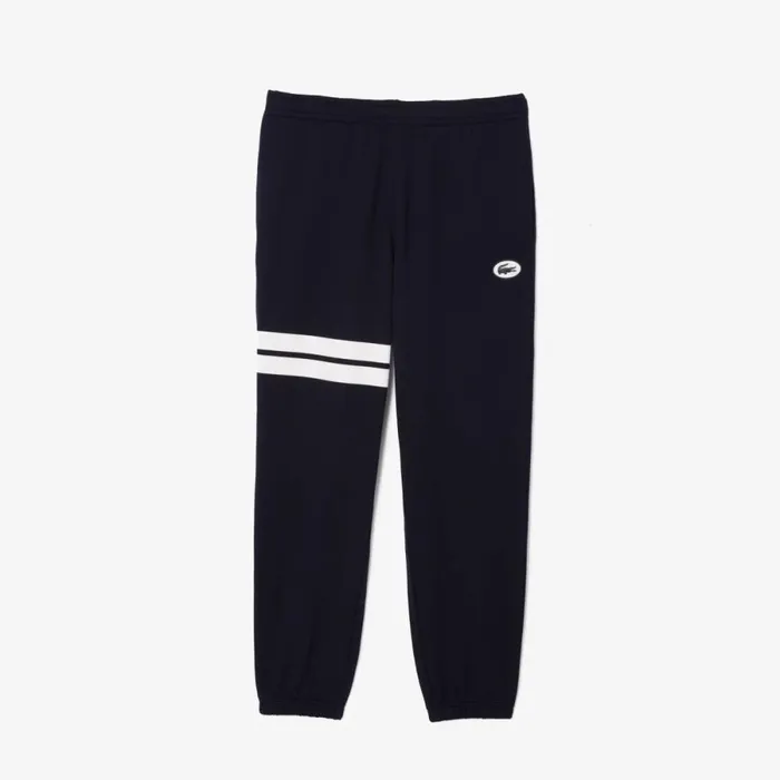 Sweatpants and Trousers Men Lacoste Men039s Bold Stripes Fleece Sweatpants Abysm Blue Hde