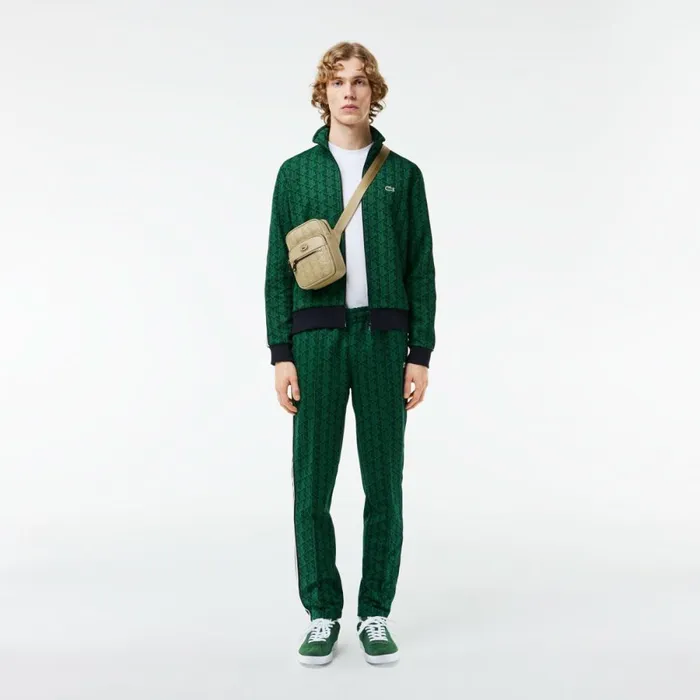Sweatpants and Trousers Men Lacoste Men039s Jacquard Monogram Paris Sweatpants Navy Blue Green Iq0