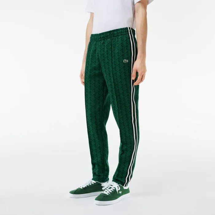Sweatpants and Trousers Men Lacoste Men039s Jacquard Monogram Paris Sweatpants Navy Blue Green Iq0