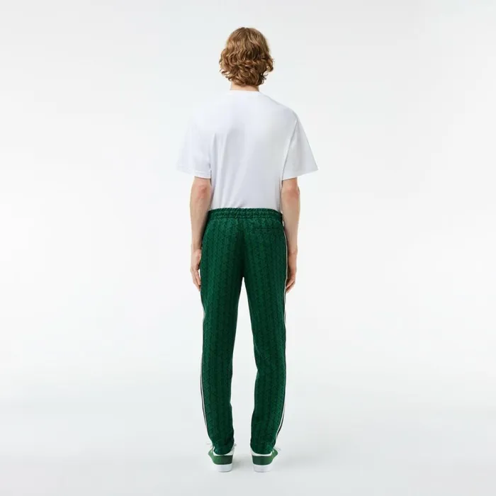 Sweatpants and Trousers Men Lacoste Men039s Jacquard Monogram Paris Sweatpants Navy Blue Green Iq0
