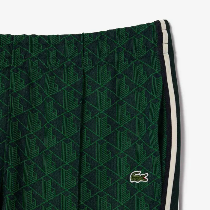 Sweatpants and Trousers Men Lacoste Men039s Jacquard Monogram Paris Sweatpants Navy Blue Green Iq0