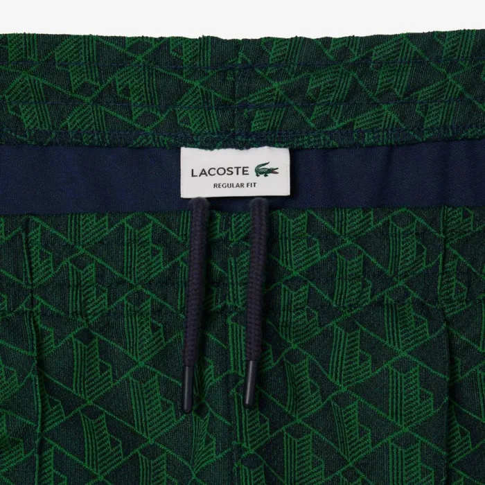 Sweatpants and Trousers Men Lacoste Men039s Jacquard Monogram Paris Sweatpants Navy Blue Green Iq0