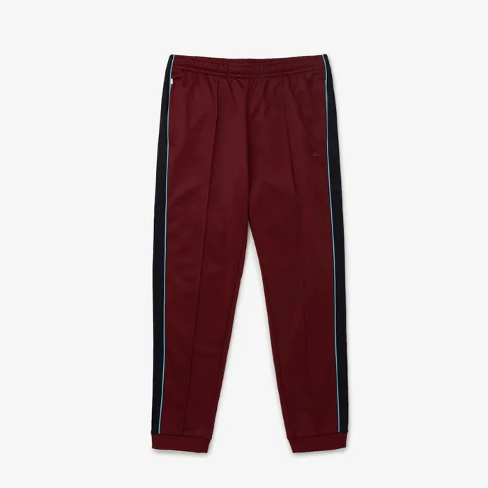 Sweatpants and Trousers Men Lacoste Men039s Paris Regular Fit Colorblock Sweatpants Bordeaux Yup
