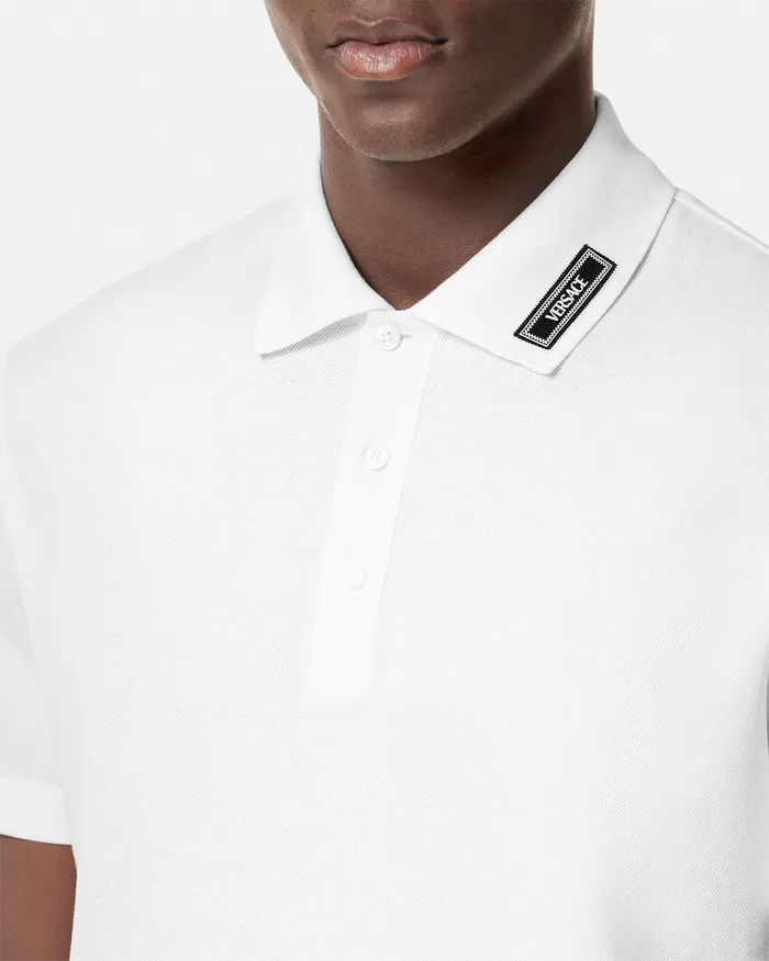 TShirts and Polos Men Versace 90s Vintage Logo Polo Shirt White