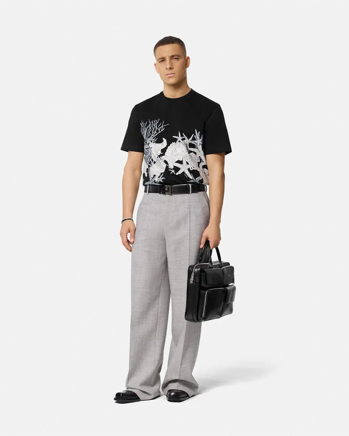TShirts and Polos Men Versace Barocco Sea Graphic TShirt Blackprint
