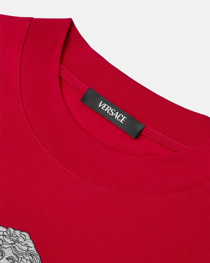 TShirts and Polos Men Versace Embroidered Medusa Milano TShirt Red