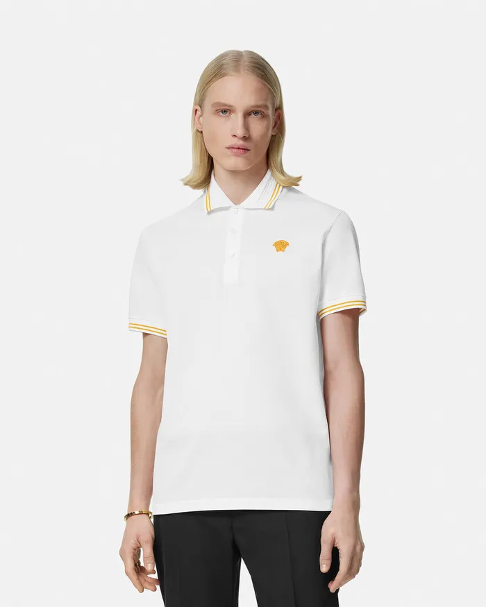 TShirts and Polos Men Versace Medusa Polo Shirt White