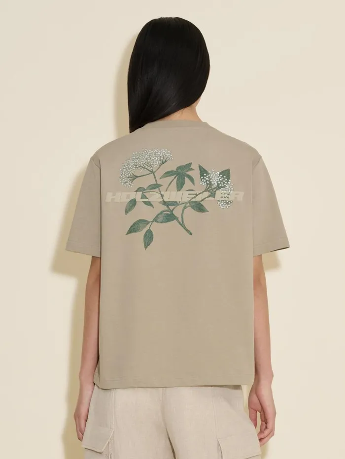 Tshirts and Sweats Women Holzweiler Kjerag Elderflower Tee Dk Green