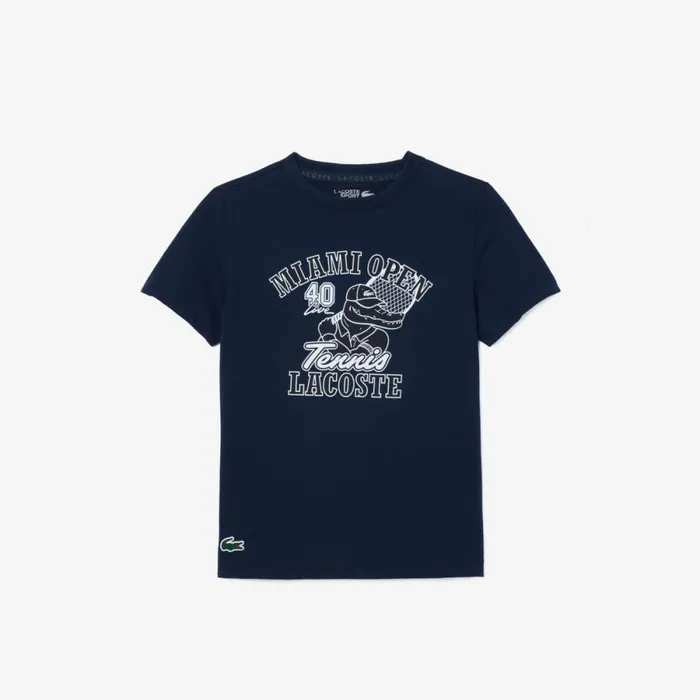 TShirts and Tops Kids Lacoste Kids039 Miami Open Edition UltraDry Tennis TShirt Navy Blue 166