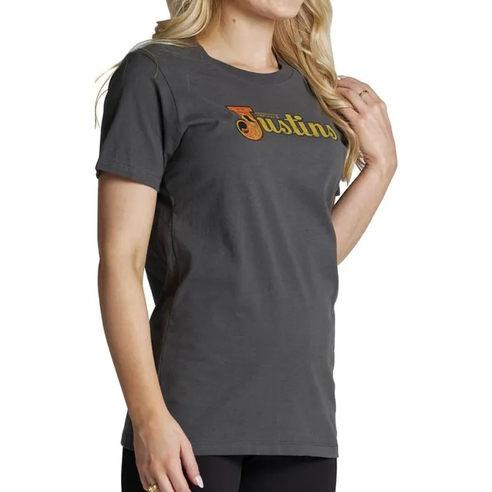 TShirts and Tops Women Justin Boots Justin Original Logo Tee Charcoal 040grey041 TShirts and Tops Women Justin Boots Justin Original Logo Tee Charcoal 040grey041