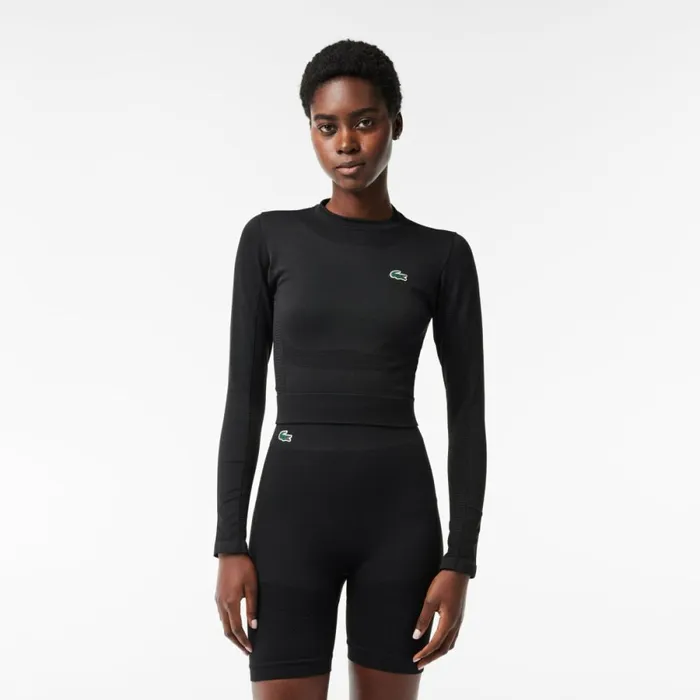 TShirts and Tops Women Lacoste Women039s Long Sleeve Seamless Sport Crop Top Black 031 TShirts and Tops Women Lacoste Women039s Long Sleeve Seamless Sport Crop Top Black 031