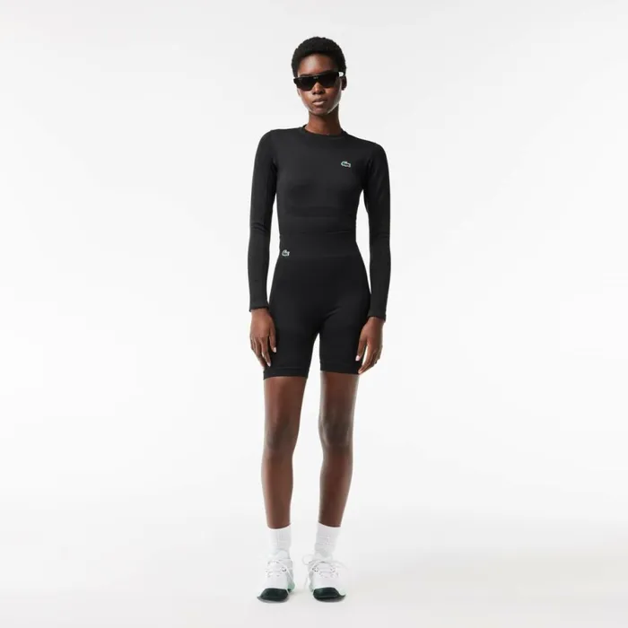 TShirts and Tops Women Lacoste Women039s Long Sleeve Seamless Sport Crop Top Black 031