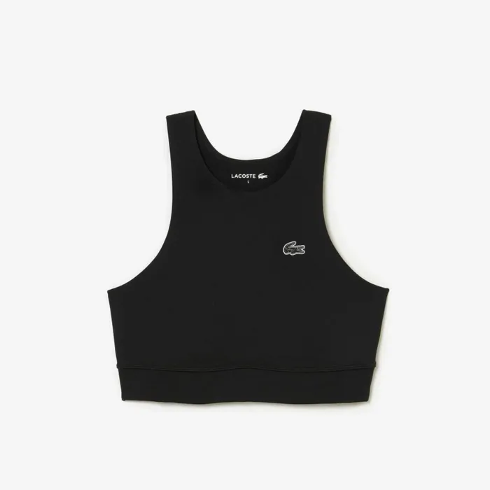 TShirts and Tops Women Lacoste Womens QuickDry Stretch Sports Bra Black 031