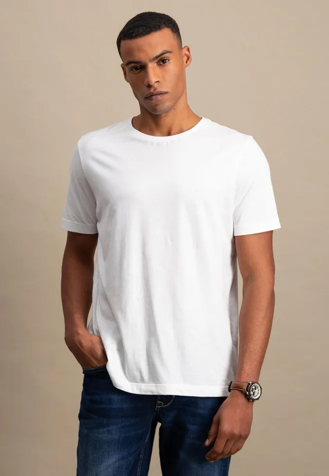 Tshirts Men FYNCHHATTON Basic Tshirt With A Round Neckline Whitepacificmidnightasphaltnavyblack Tshirts Men FYNCHHATTON Basic Tshirt With A Round Neckline Whitepacificmidnightasphaltnavyblack