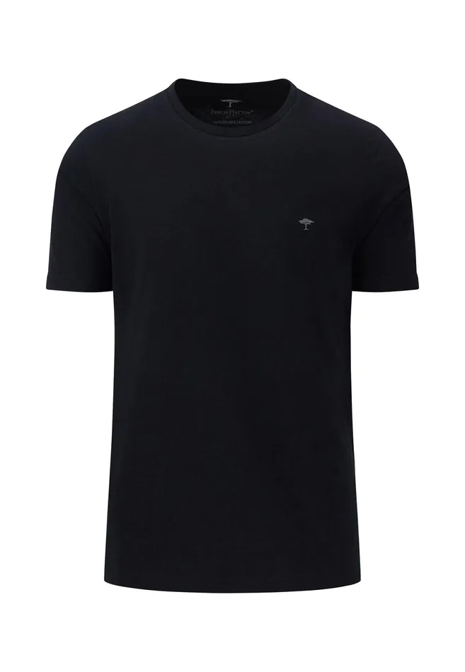 Tshirts Men FYNCHHATTON Basic Tshirt With A Round Neckline Whitepacificmidnightasphaltnavyblack