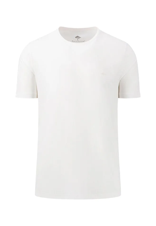 Tshirts Men FYNCHHATTON Basic Tshirt With A Round Neckline Whitepacificmidnightasphaltnavyblack