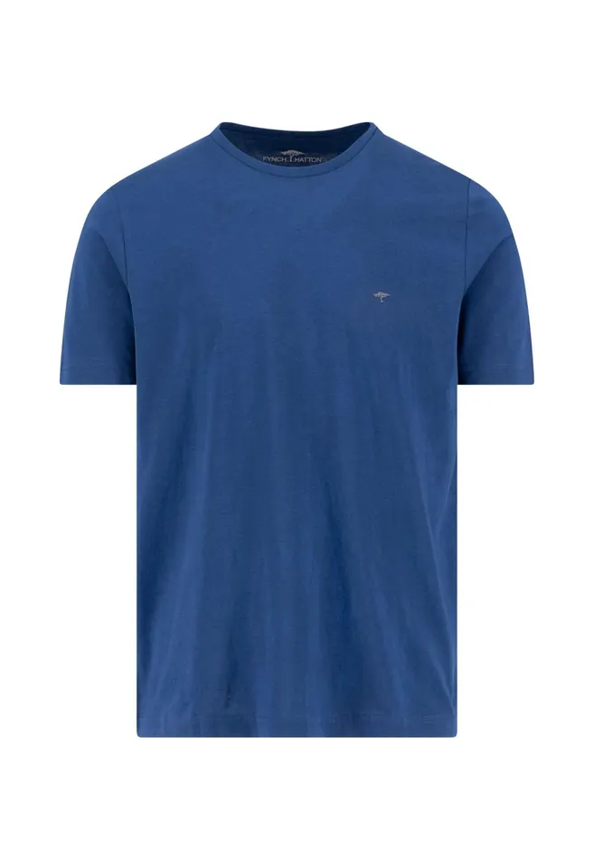 Tshirts Men FYNCHHATTON Basic Tshirt With A Round Neckline Whitepacificmidnightasphaltnavyblack