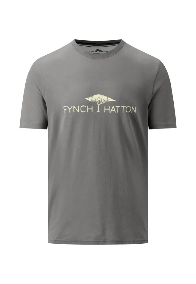 Tshirts Men FYNCHHATTON Tshirt With Logo Print Navysoft Greencool Graysummer Breeze Tshirts Men FYNCHHATTON Tshirt With Logo Print Navysoft Greencool Graysummer Breeze